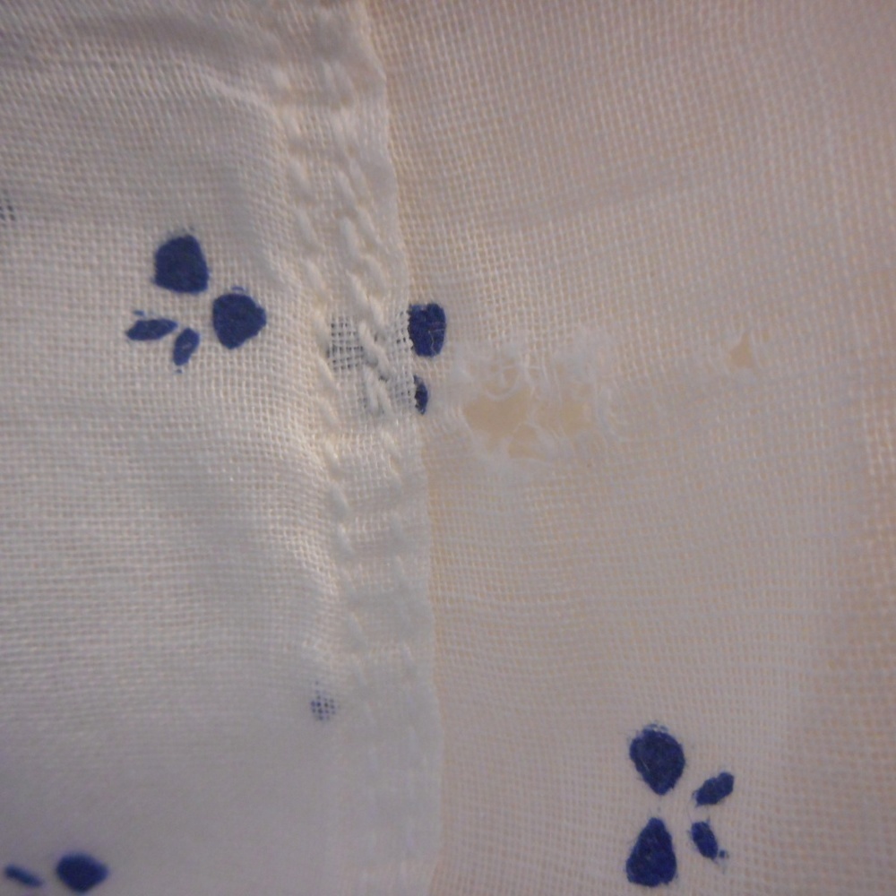 Vintage sheer blue white Half Apron bows - Picture 4 of 4